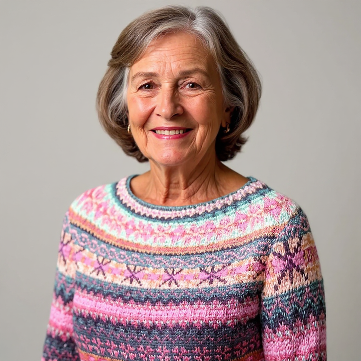 Rose Multi Fair Isle Knit Sweater Diane