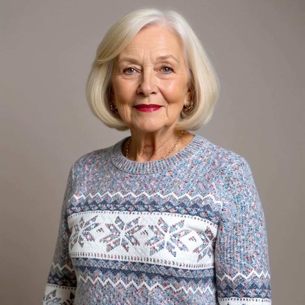 Snowflake Band Knit Sweater Barbara