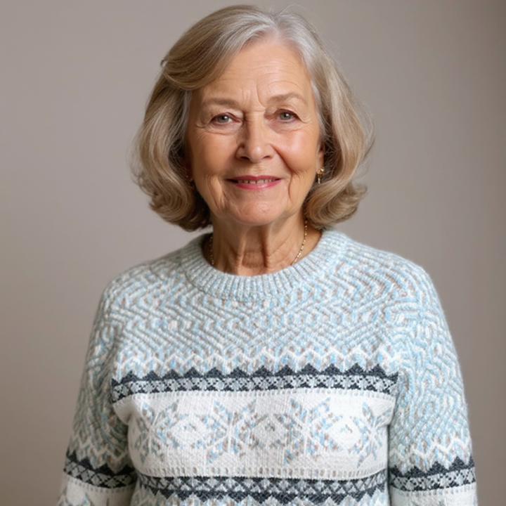 Snowflake Band Knit Sweater Barbara