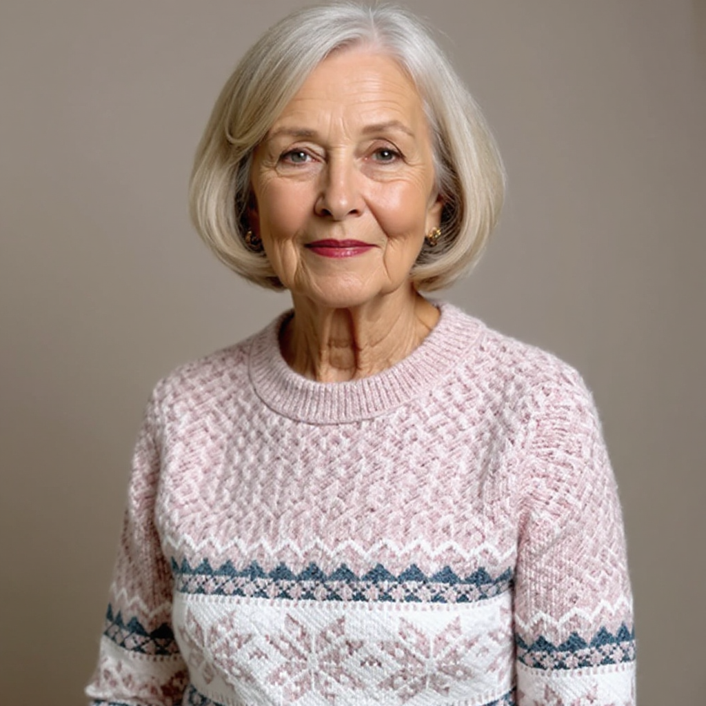 Snowflake Band Knit Sweater Barbara