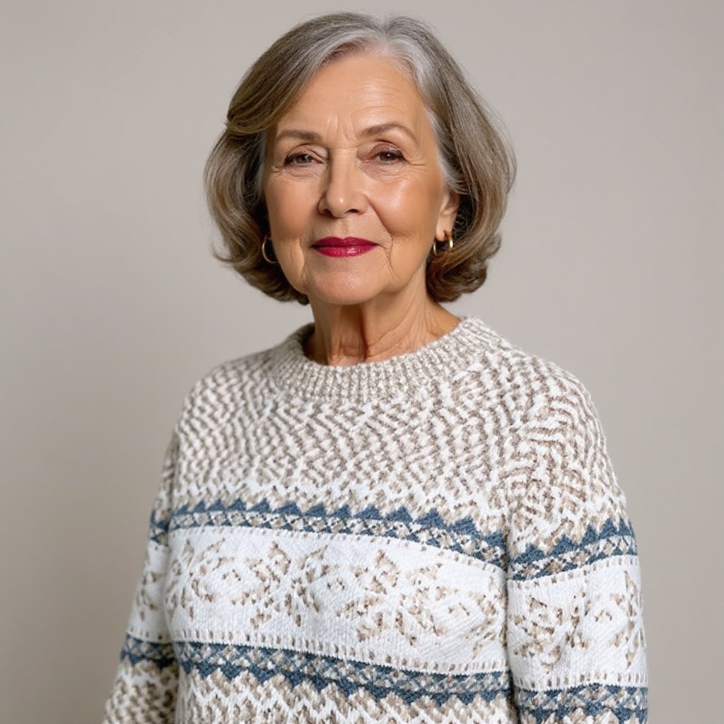 Snowflake Band Knit Sweater Barbara