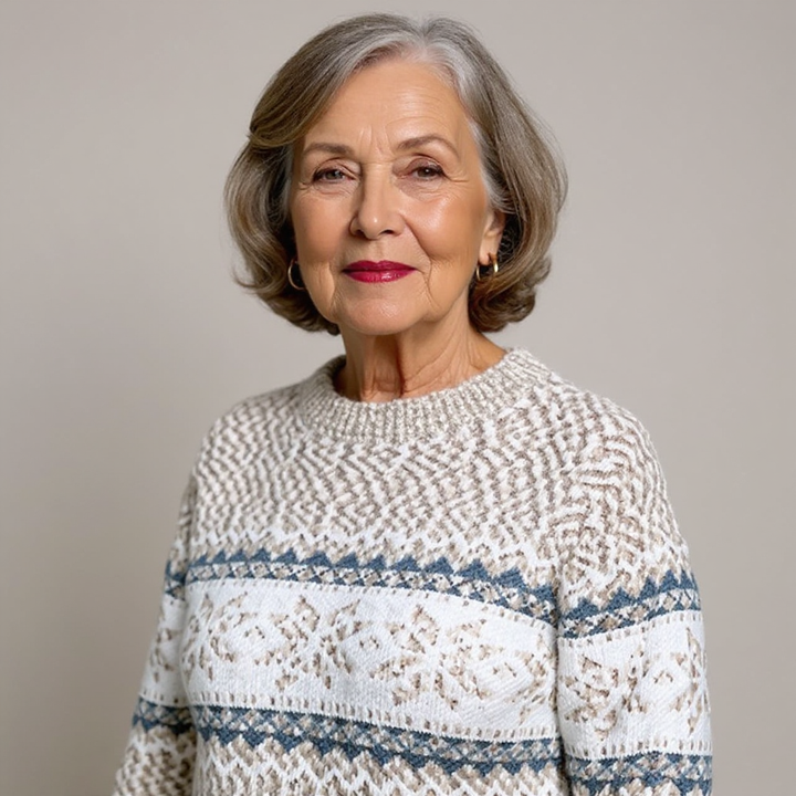 Snowflake Band Knit Sweater Barbara