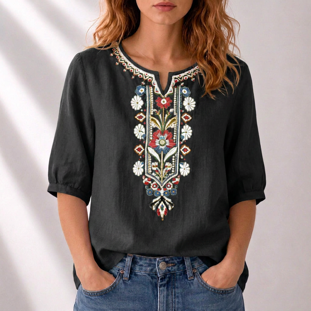 Cordelia | Embroidered Floral Blouse