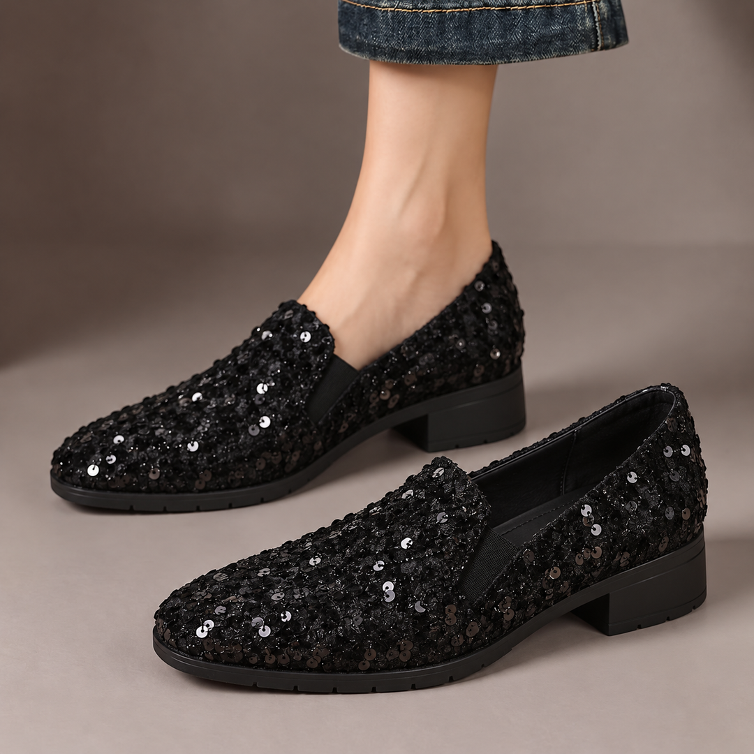 Mabel™ | Sequin Slip-On Loafers