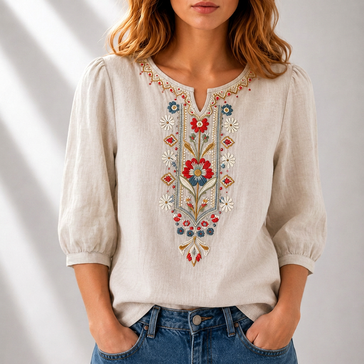 Cordelia | Embroidered Floral Blouse