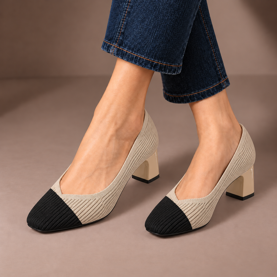 Mariella Square Heeled Court Shoes
