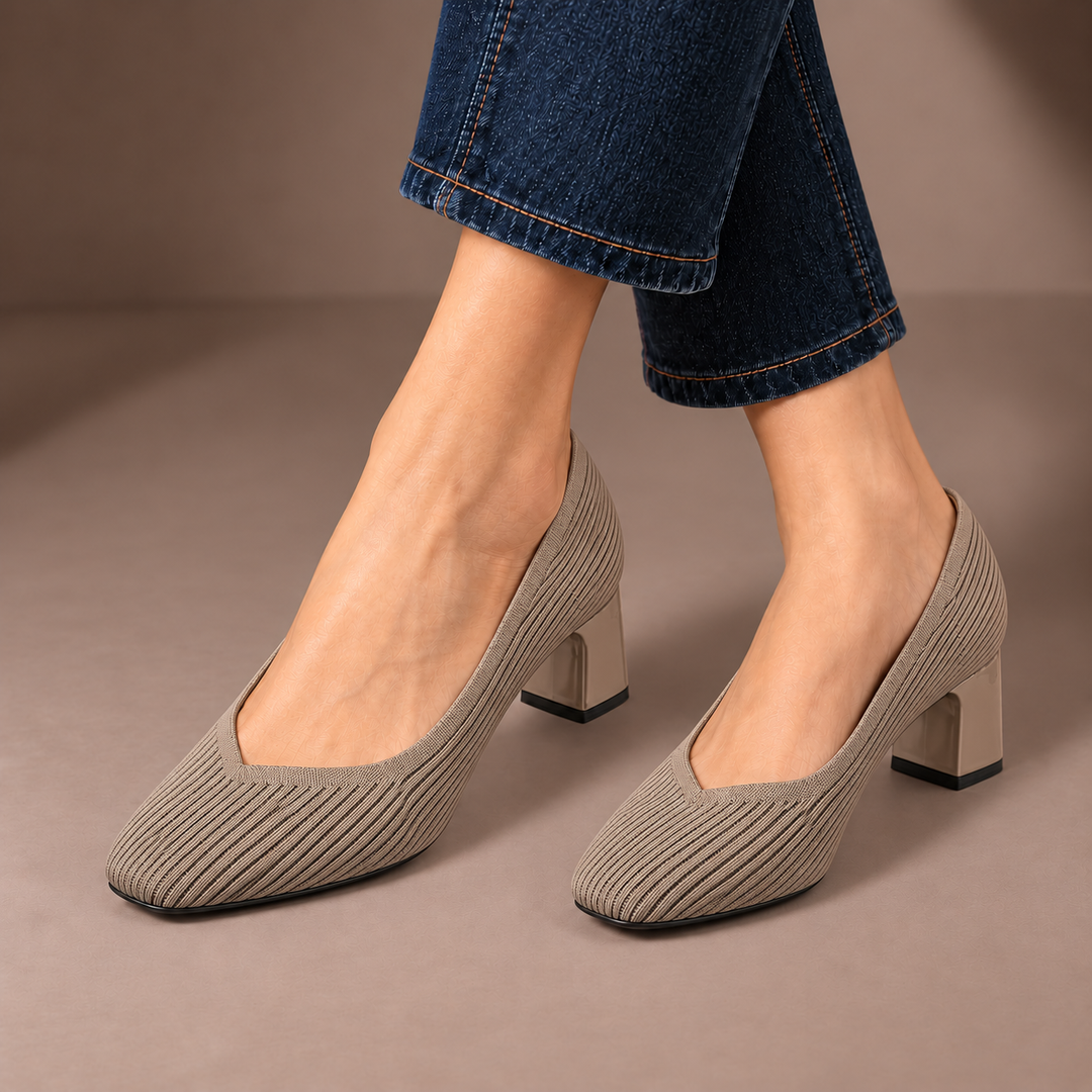 Mariella Square Heeled Court Shoes