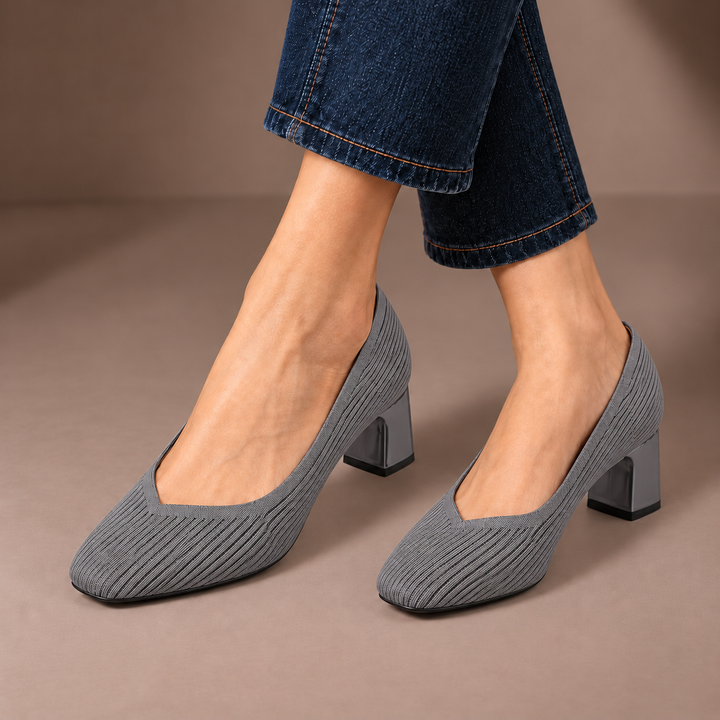 Mariella Square Heeled Court Shoes