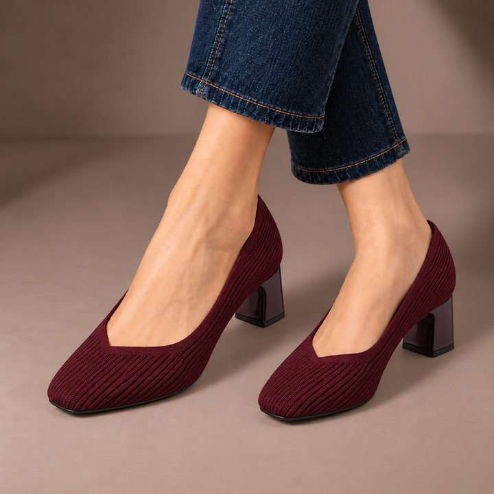 Mariella Square Heeled Court Shoes
